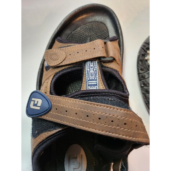 FootJoy Mens Golf Sandals 7M With SoftSpikes In Brown - Picture 7 of 9